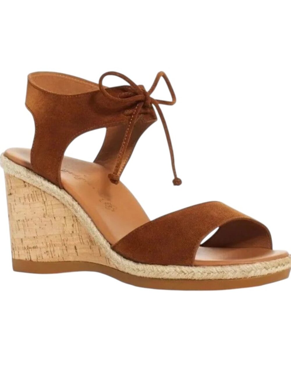 Paul Green Melissa Wedge Sandal Cognac Suede Women's‎ Size 9 US / 6.5 UK Boho